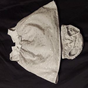 0 to 3 M Grey Silver Star Dress with Tulle Skirt Gymboree Brand